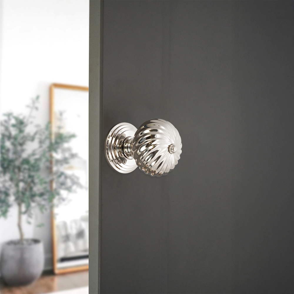 Spira Brass Polished Nickel Burcot Mortice Door Knob 2 Pack Image 2