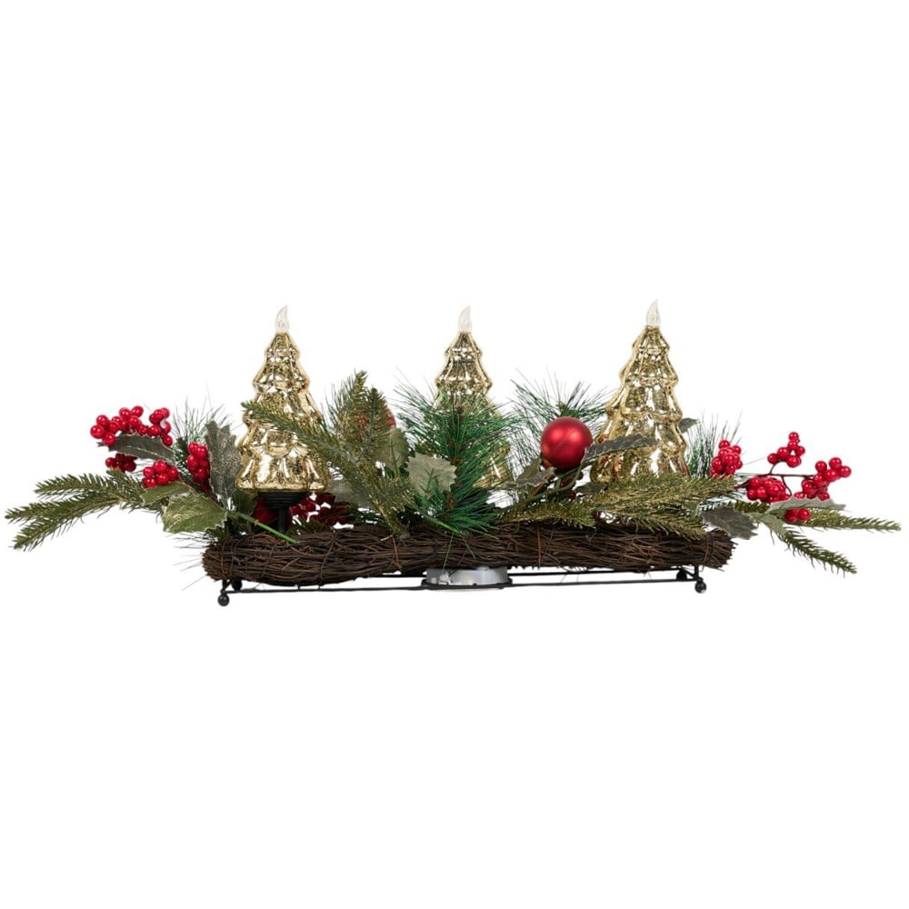 Christmas LED Tree Centrepiece Green and Red Image 3