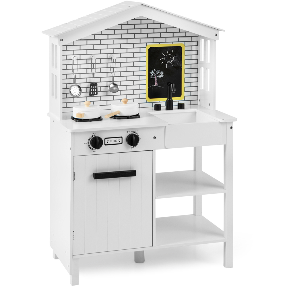 Costway White Kids Pretend Kitchen Playset Image 1