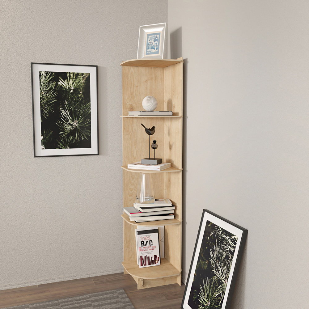 Decorotika Liva 5 Tier MDF Corner Bookcase Image 5