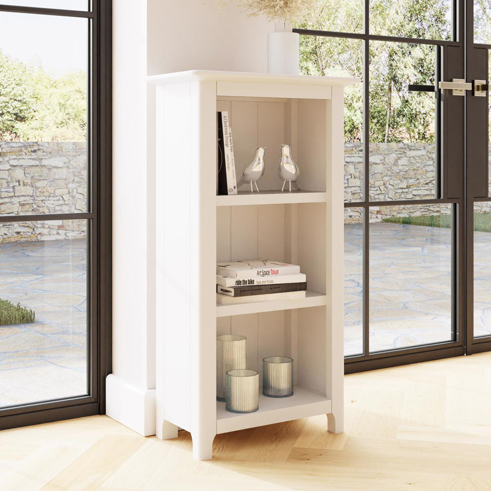 FWStyle Palma 3 Tier White Ready Assembled Bookcase Image 7