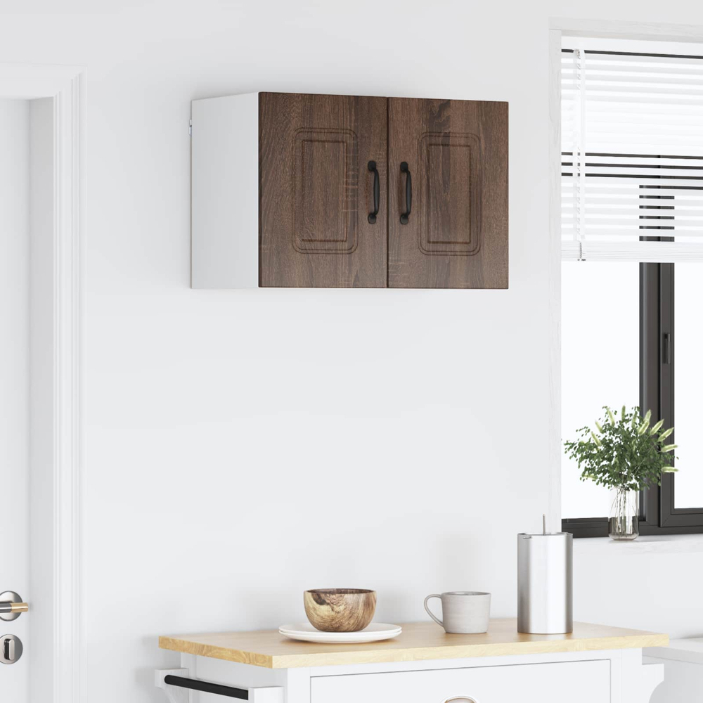 vidaXL Kalmar Single Door Brown Oak Wall Mounted Kitchen Cabinet Set of 2 Image 9