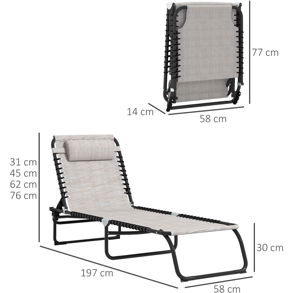 Outsunny Set of 2 White Foldable Cot Sun Lounger Image 7