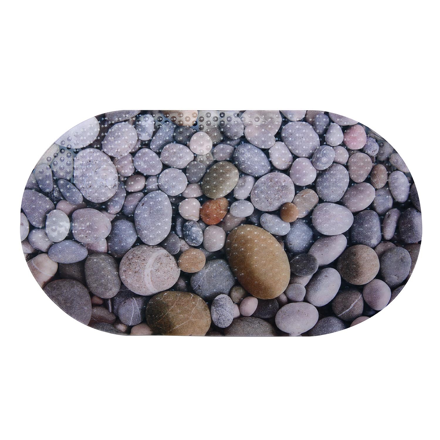 Pebbles PVC Bath Mat - Grey Image 1