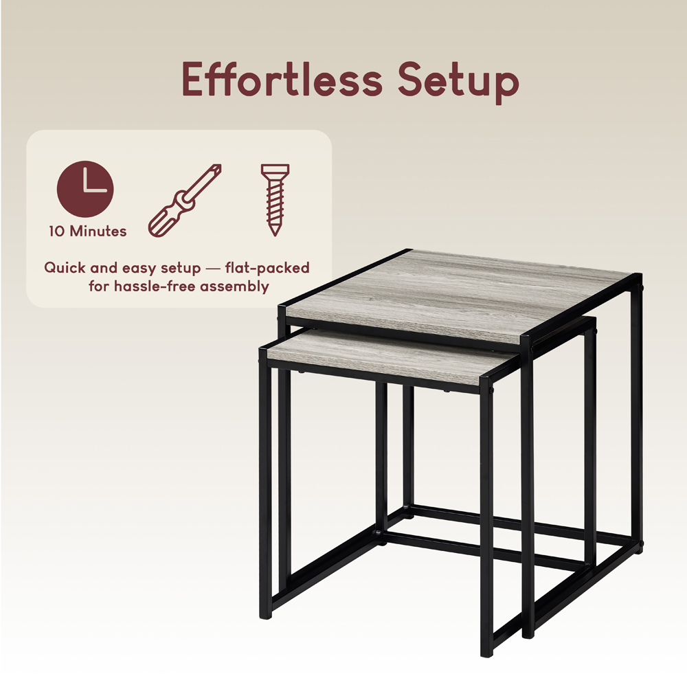 VIDA DESIGNS Brooklyn Grey Nest of Tables Set of 2 Image 8