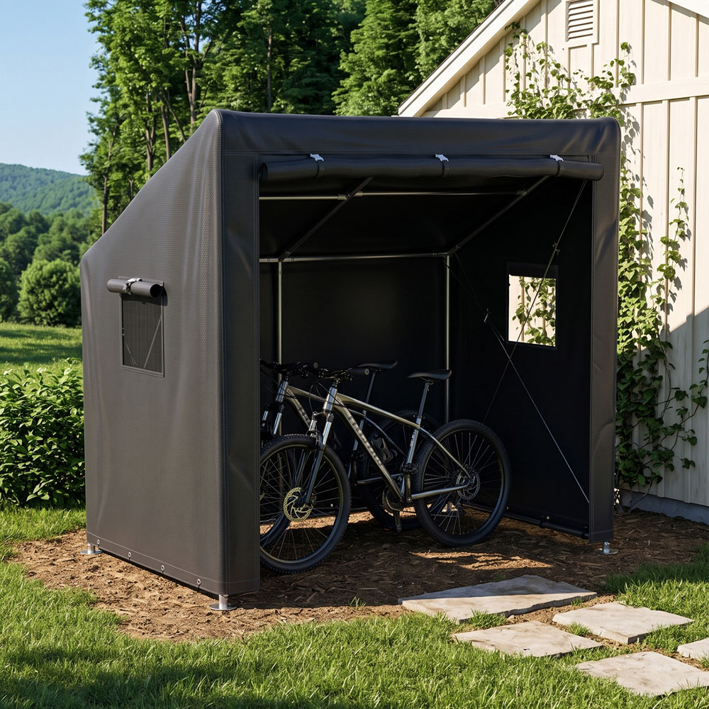 Living and Home 6 x 4ft Black Garden Storage Shed Image 7