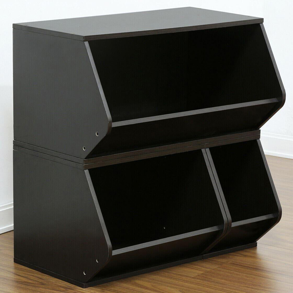 Walplus KidKanac 3 in 1 Espresso Stacking Storage Set Image 1