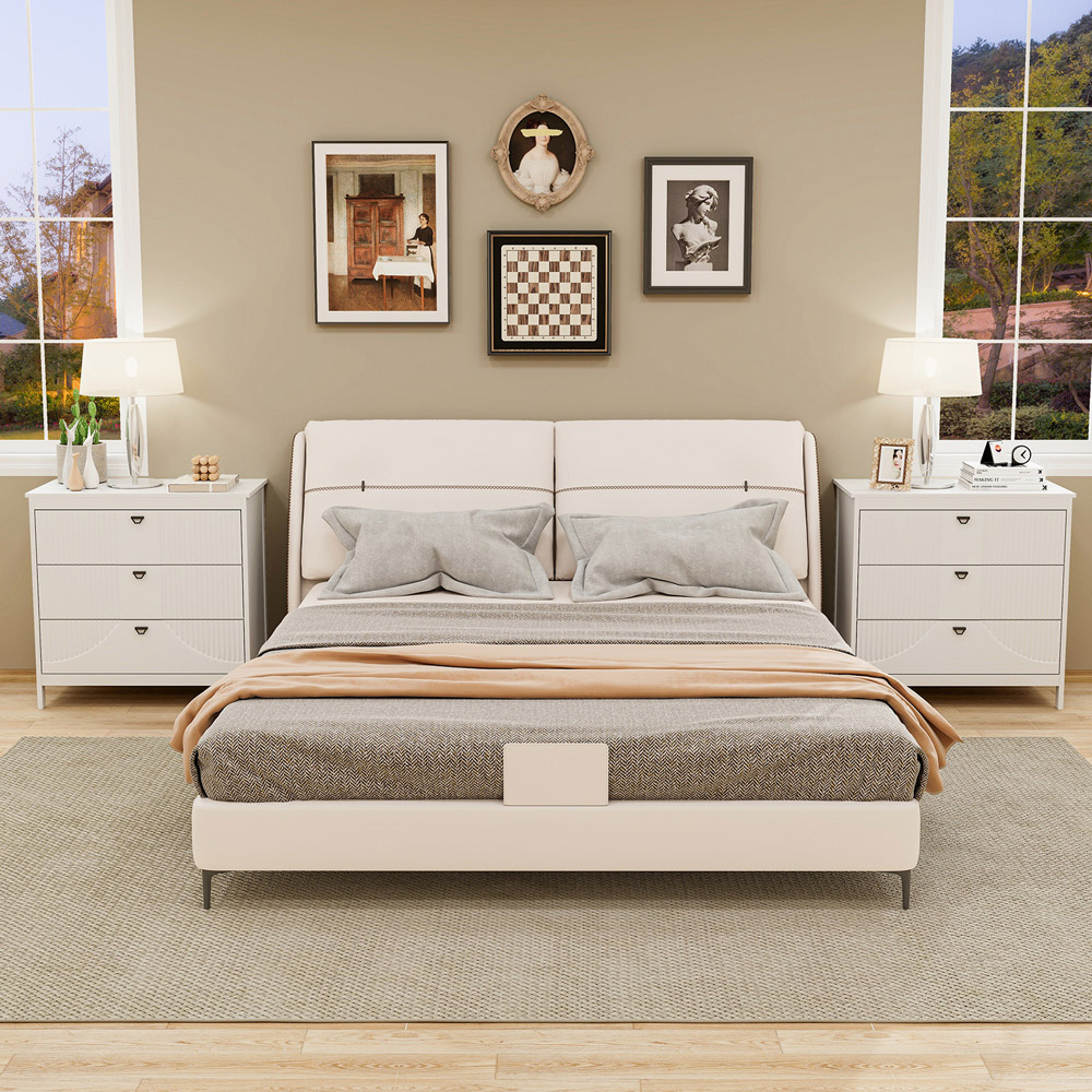 Costway 3 Drawer White Dresser with Anti-Toppling Kit Image 4