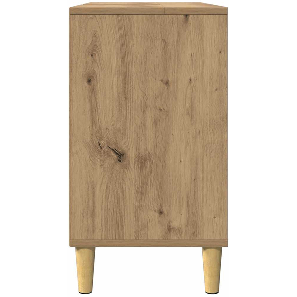 vidaXL Single Door 4 Open Shelf Artisan Oak Bathroom Sink Cabinet Image 6