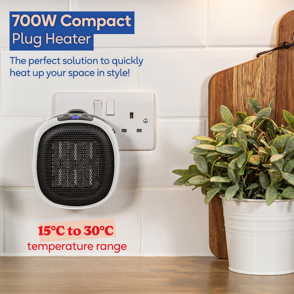 Russell Hobbs RHPH7001W White Ceramic Plug Heater 700W Image 8