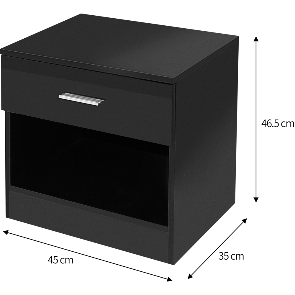 Brooklyn 3 Piece Black High Gloss Bedroom Furniture Set Image 9