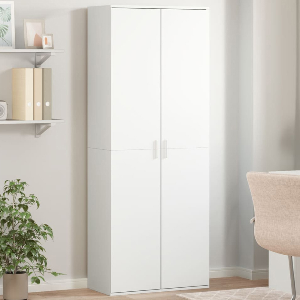 vidaXL 4 Door White Wooden Highboard Image 1