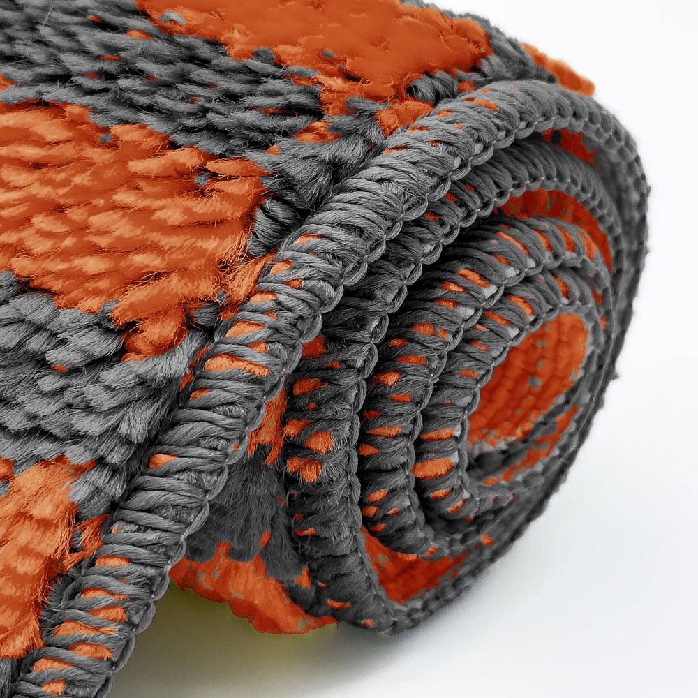 Velosso Chevron Stripe Orange Bath Mat Set Image 4