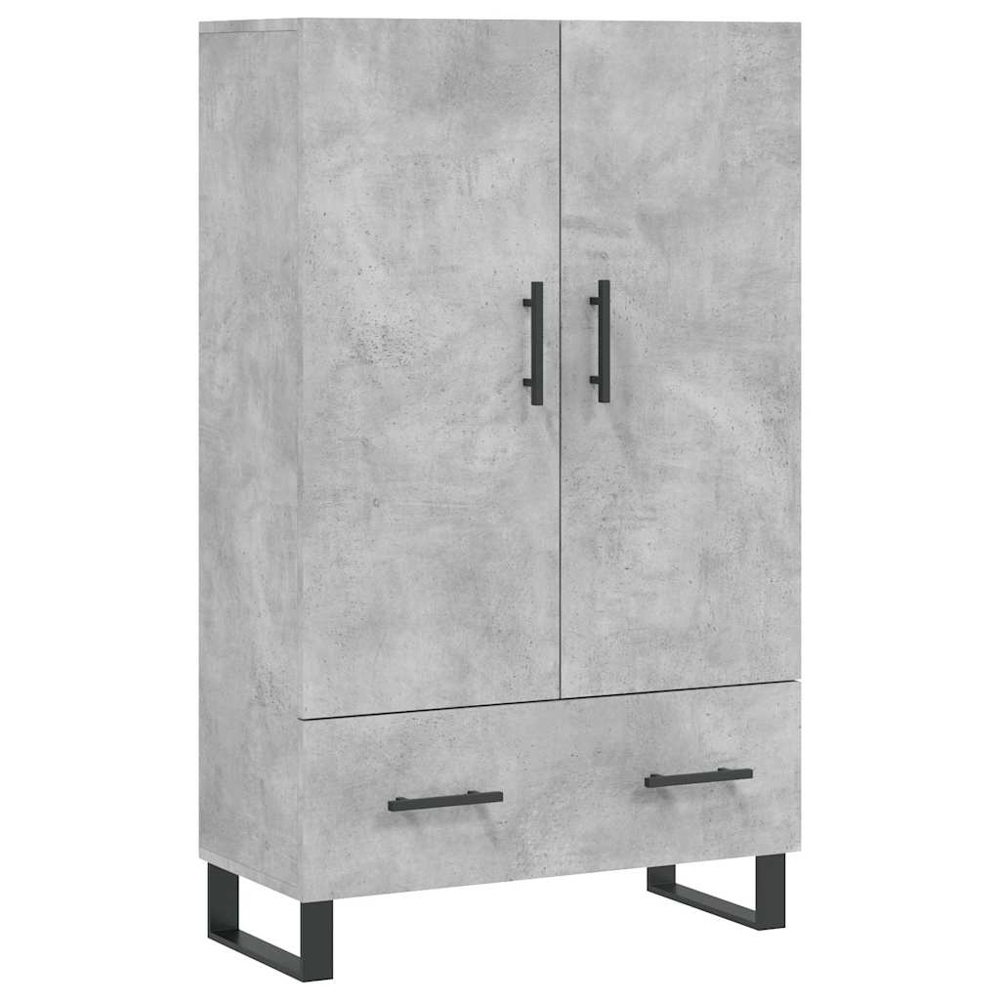 vidaXL 2 Door Single Drawer Concrete Grey Highboard Image 2