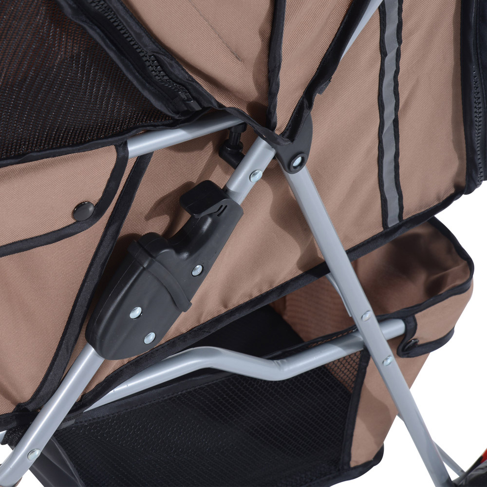 PawHut 3 Wheel Pet Stroller Brown Image 3