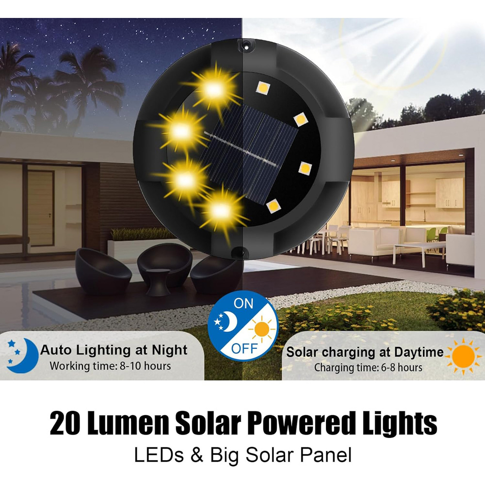 ExtraStar 4 Pack 3000K Solar Outdoor Garden Spotlight Image 5