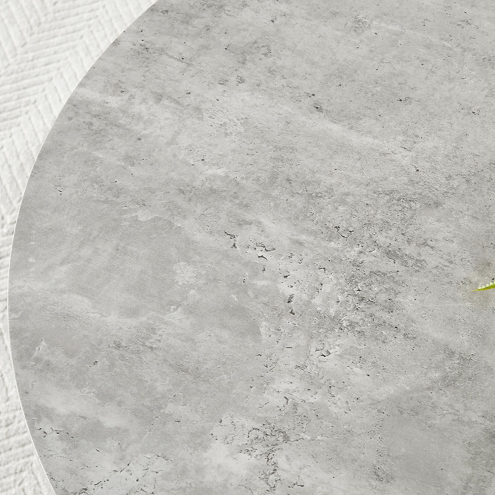 Furniturebox Arona 4 Seater Round Dining Table Concrete and Black Image 2