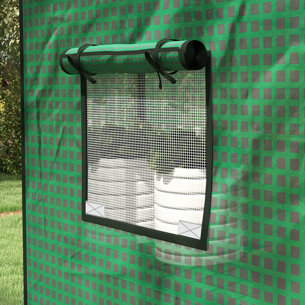 Outsunny Green PE 4.5 x 2.3ft Replacement Greenhouse Cover Image 3