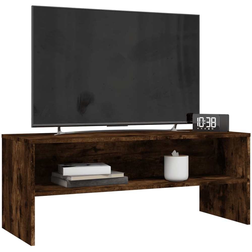 vidaXL Single Shelf Smoked Oak TV Cabinet Image 3