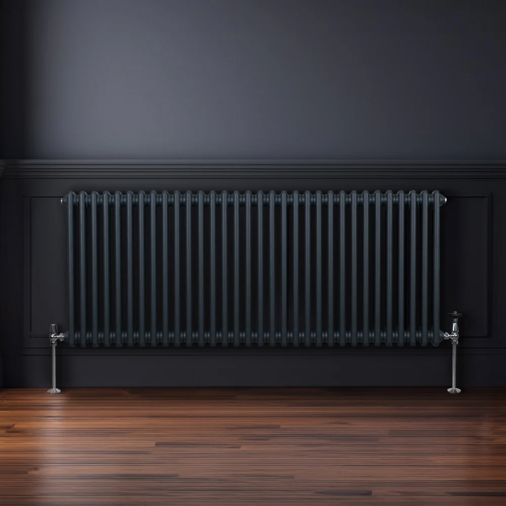 Monster Shop 6220 BTU Anthracite Grey Traditional 2 Column Radiator 600 x 1462mm Image 2
