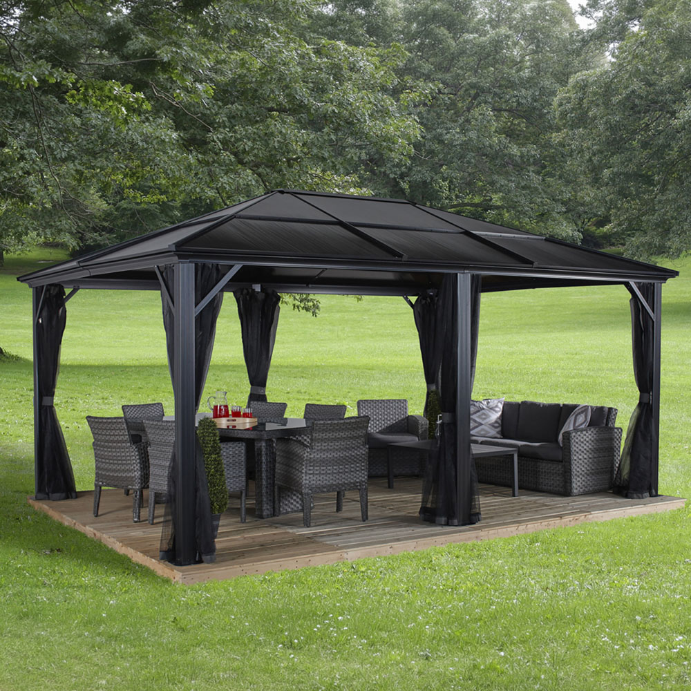 Sojag Meridien 3.7 x 4.9m Grey Gazebo Image 1
