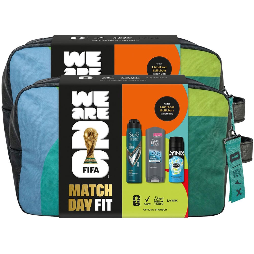 Sure FIFA Match Day Fit Bodywash and Bodyspray with Wash Bag Gift Set for Him 2 Pack Image 1