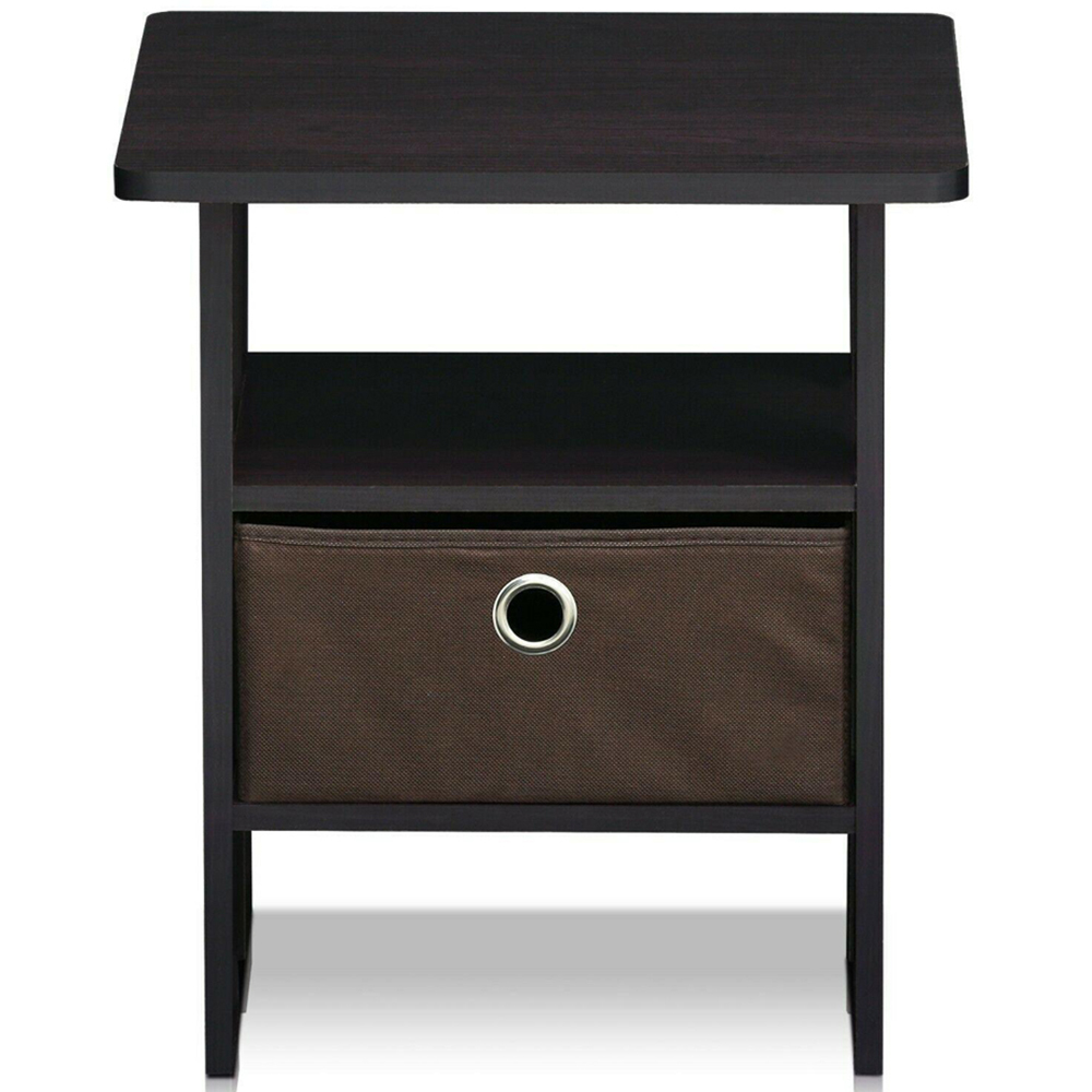 Walplus Andrey Single Drawer Single Shelf Dark Walnut End Table Image 4