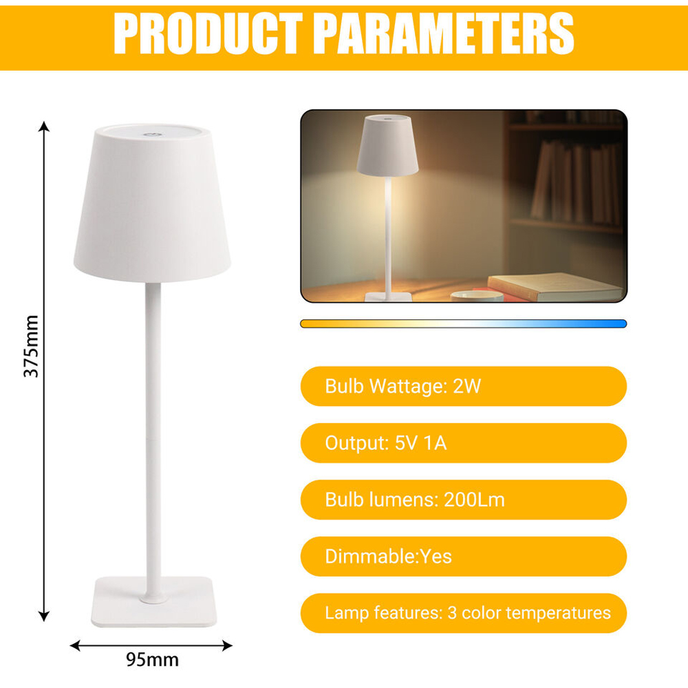 ExtraStar Rechargeable White CCT LED Desk Lamp Image 7