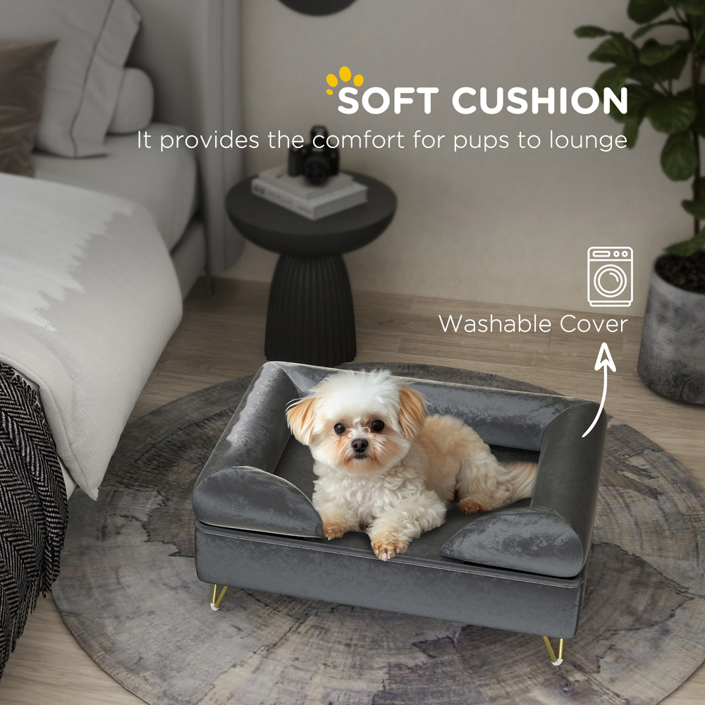 PawHut Grey Pet Couch Image 6