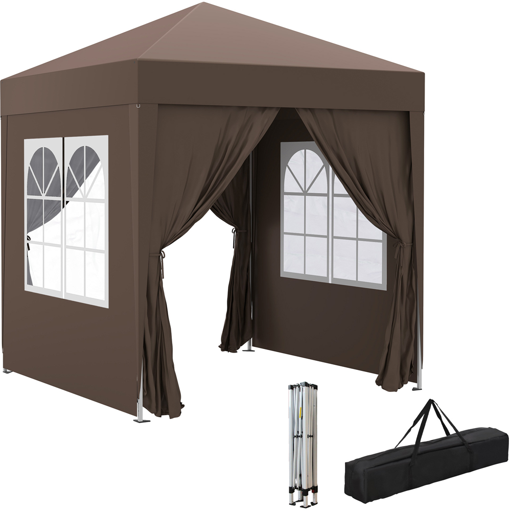 Outsunny 2 x 2m Coffee Marquee Pop Up Gazebo Party Tent Image 2