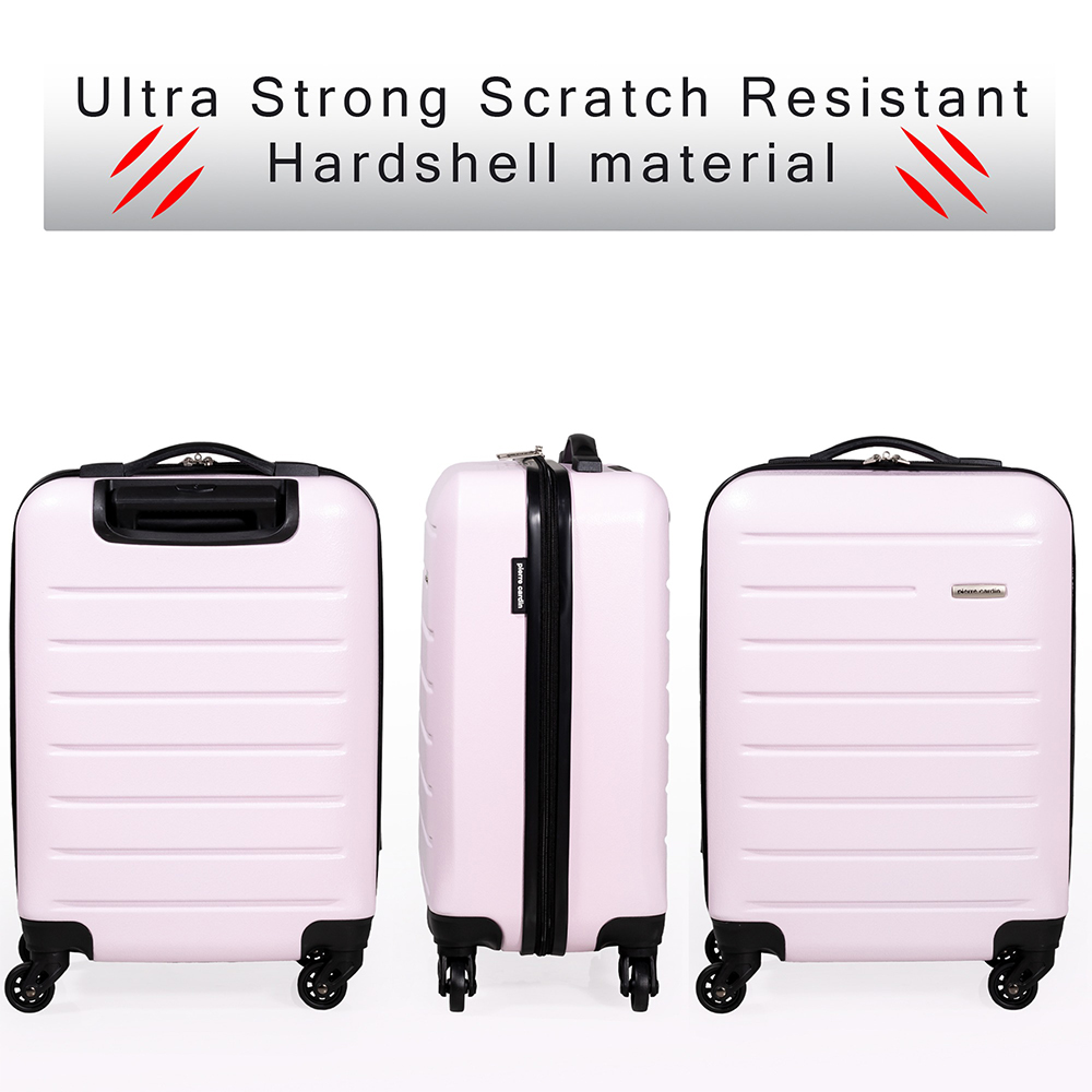 Pierre Cardin Voyager Small Pink Hard Shell Lightweight Trolley Suitcase Image 3