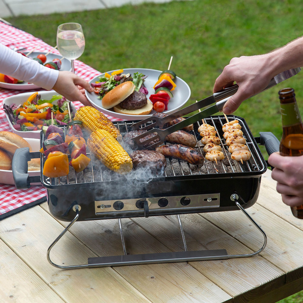 George Foreman Black Portable Charcoal BBQ Image 6