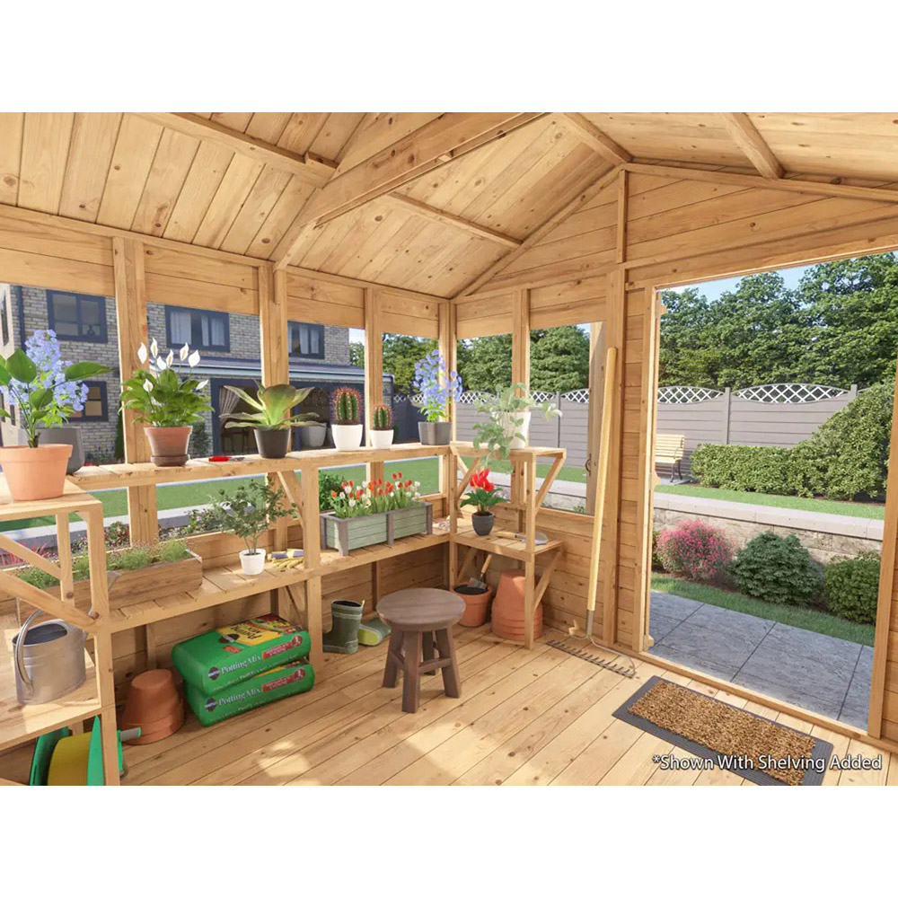 Dunster House Overlord 8 x 8ft Modular Brown Superfelt Apex Potting Shed Image 4