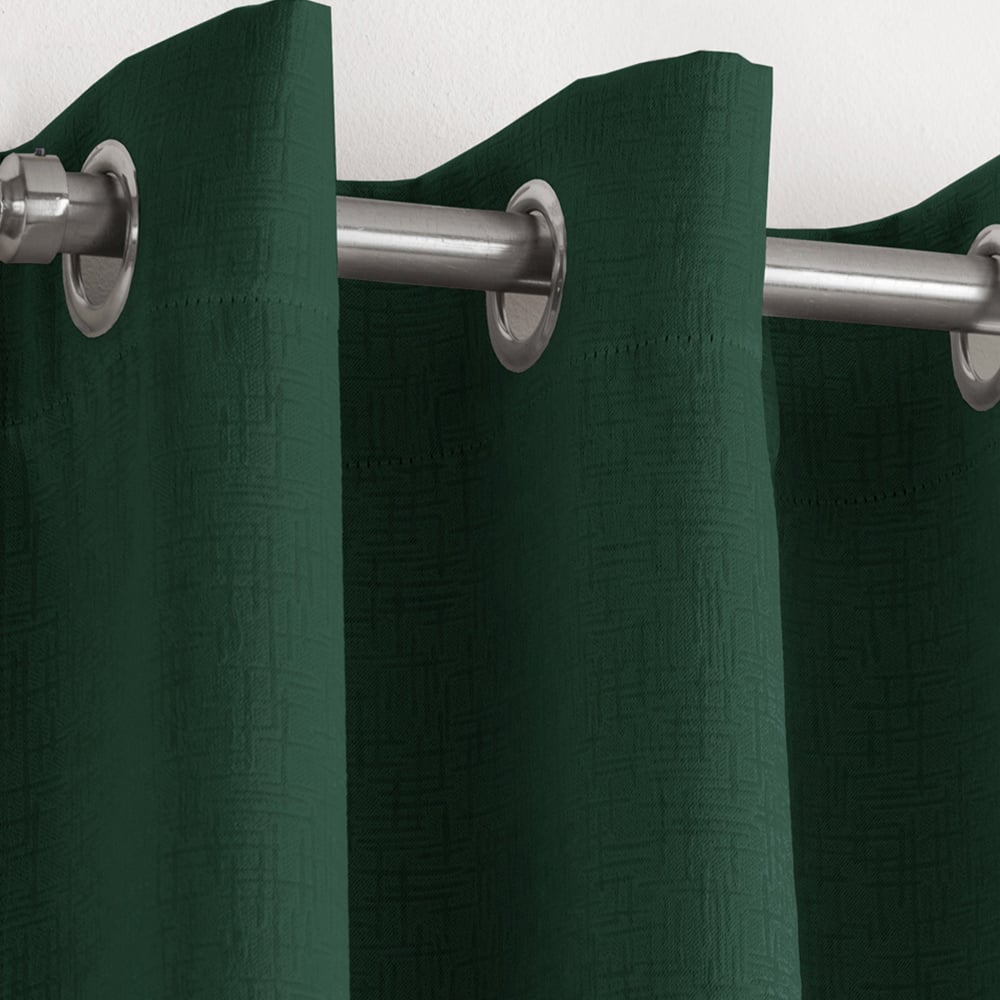 Enhanced Living Vogue Green Thermal Blackout Eyelet Readymade Curtains 117 x 229cm Image 3