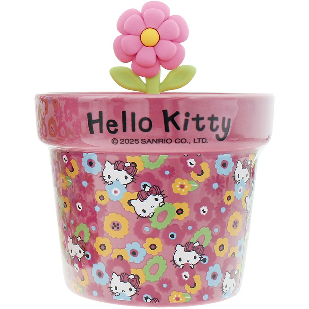 Hello Kitty Seasons Spring Rose and Cherry Blossom Candle in Plant Pot 130g Image 1