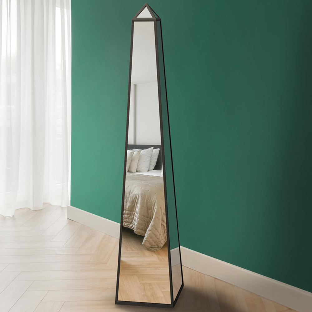 MirrorOutlet The Obelisk Black Metal Edged Mirrored Ornament 150 x 30cm Image 2