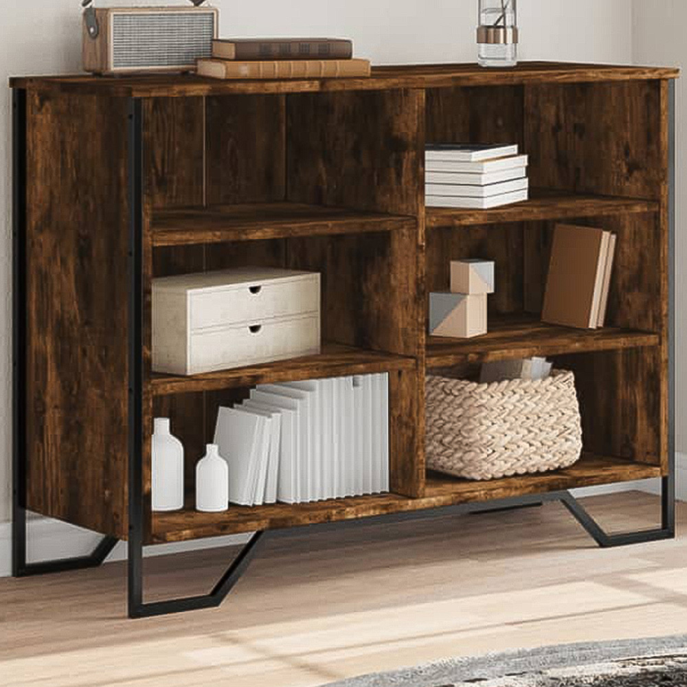vidaXL 6 Shelf Smoked Oak Sideboard Image
