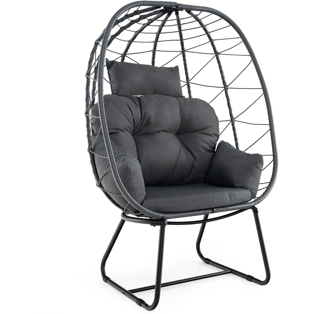Costway Grey Lounge Chair with Comfy Cushions Image 2