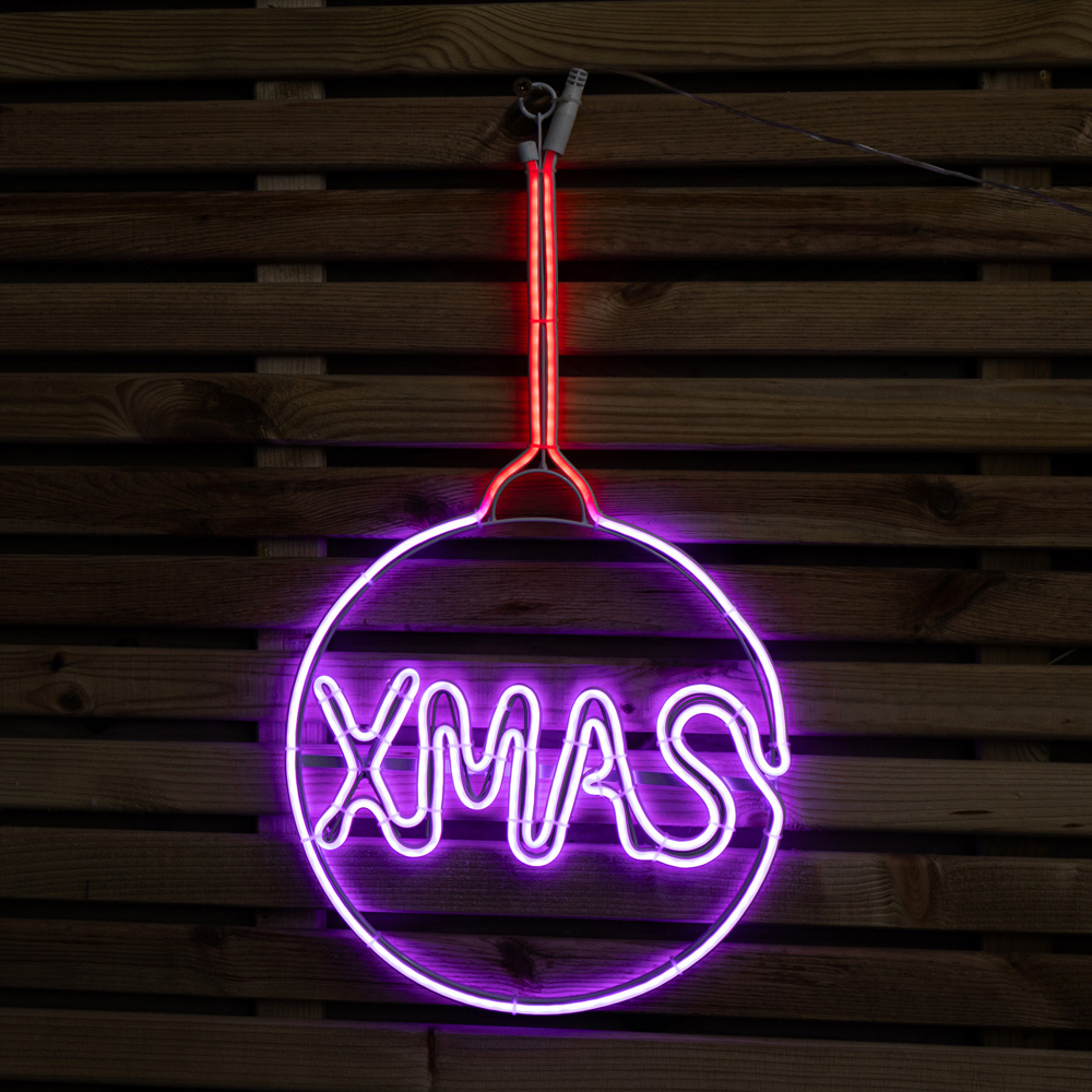 Samuel Alexander Multicolour LED Light Up Neon Bauble Christmas Decoration Image 3