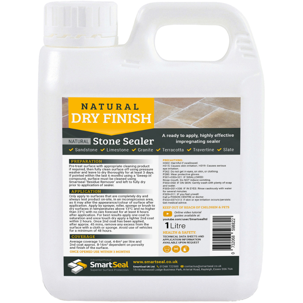 SmartSeal Dry Finish Natural Stone Sealer 1L Image 1