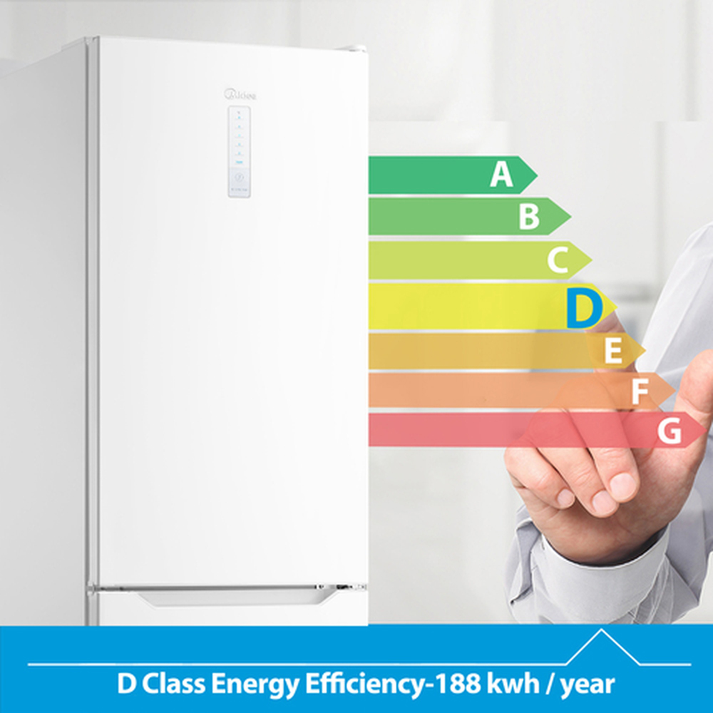 Midea MDRB424FGD01O White Total No Frost 310L Combi Fridge Freezer Image 8
