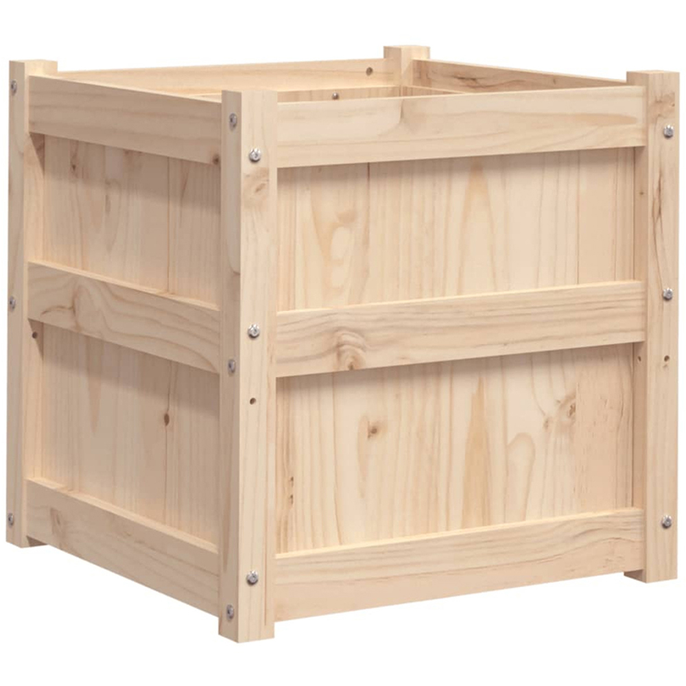vidaXL Natural Solid Pine Wood Garden Planter 50cm Image 3