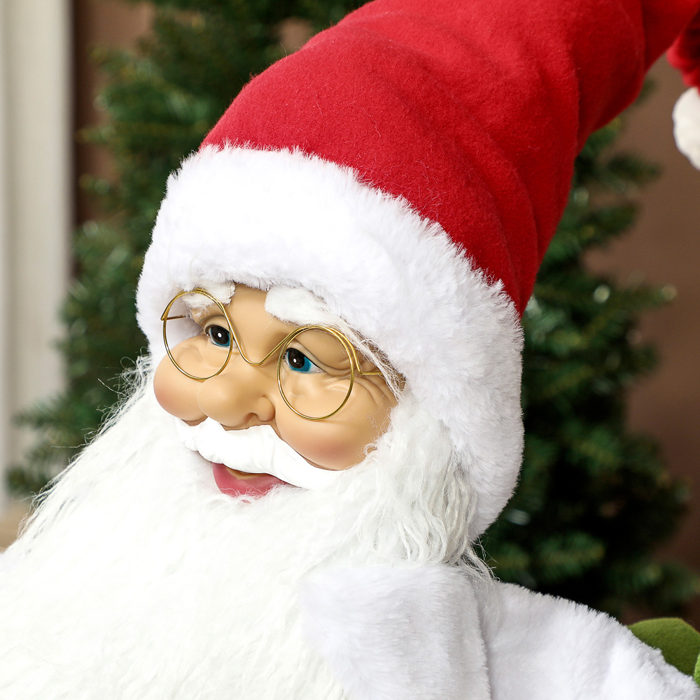 Everglow Life Size Animated Santa Claus with Sound Activated and LEDs 3.9ft Image 4