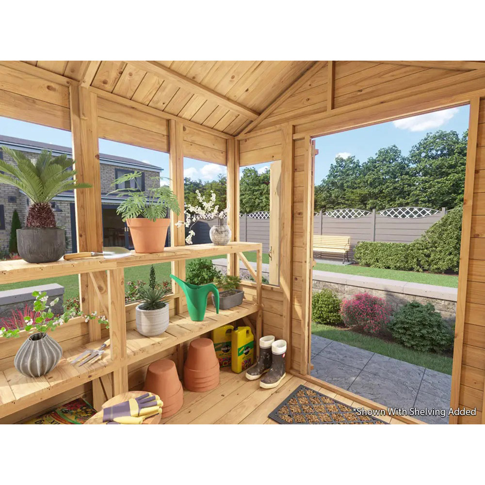 Dunster House Overlord 6 x 6ft Modular Brown Superfelt Apex Potting Shed Image 4