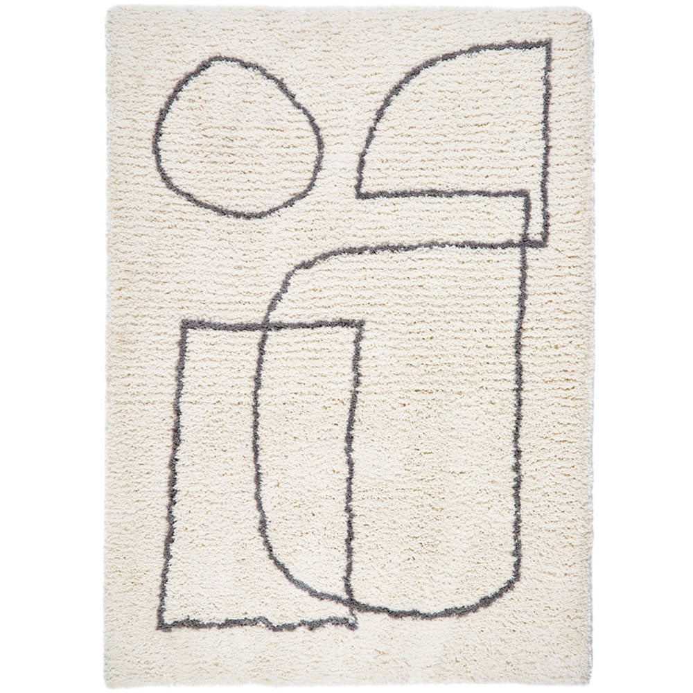 Origins Artisan Picasso 80 x 150cm White Grey Rug Image 1