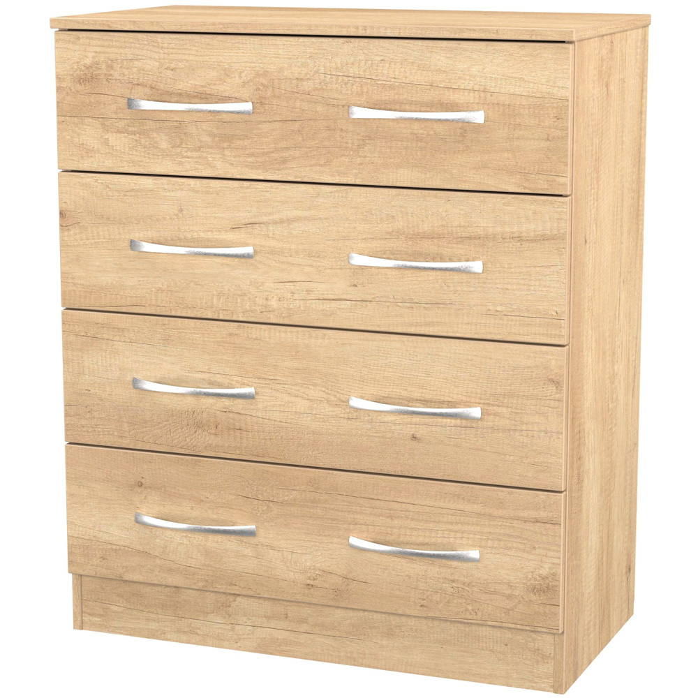 Crowndale Avon 4 Drawer Nebraska Oak Chest of Drawers Ready Assembled Image 4