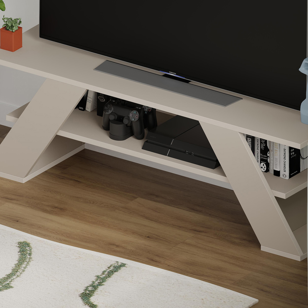 Decortie Farfalla Single Shelf Sandstone TV Unit Image 3