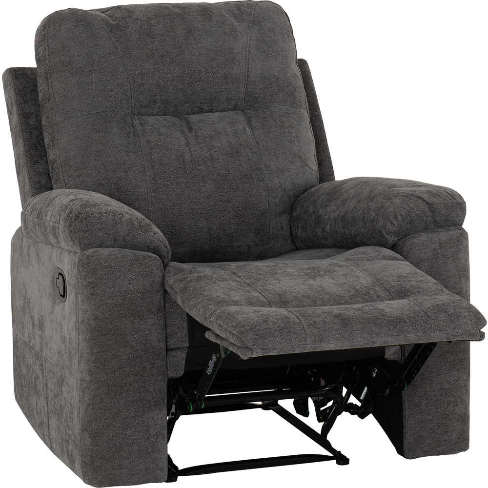 Seconique Guildford 5 Seater Recliner Grey Fabric Sofa Set Image 7