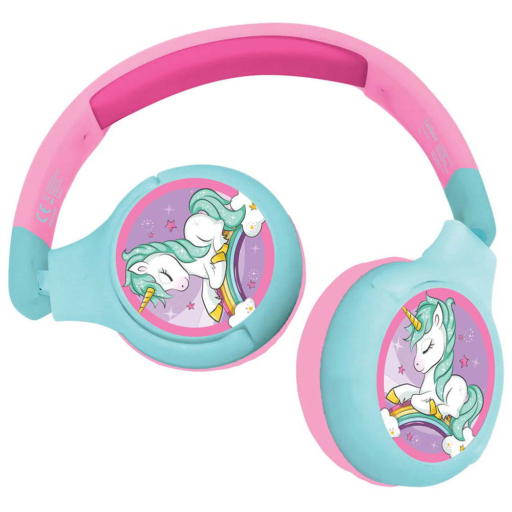 Lexibook Unicorn Bluetooth and Wired Foldable Headphones Image 1