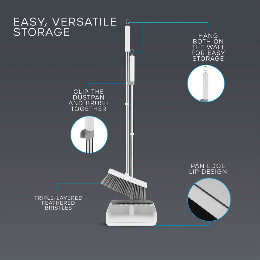 Swan Elevate Long Handled Dustpan and Brush Set Image 7